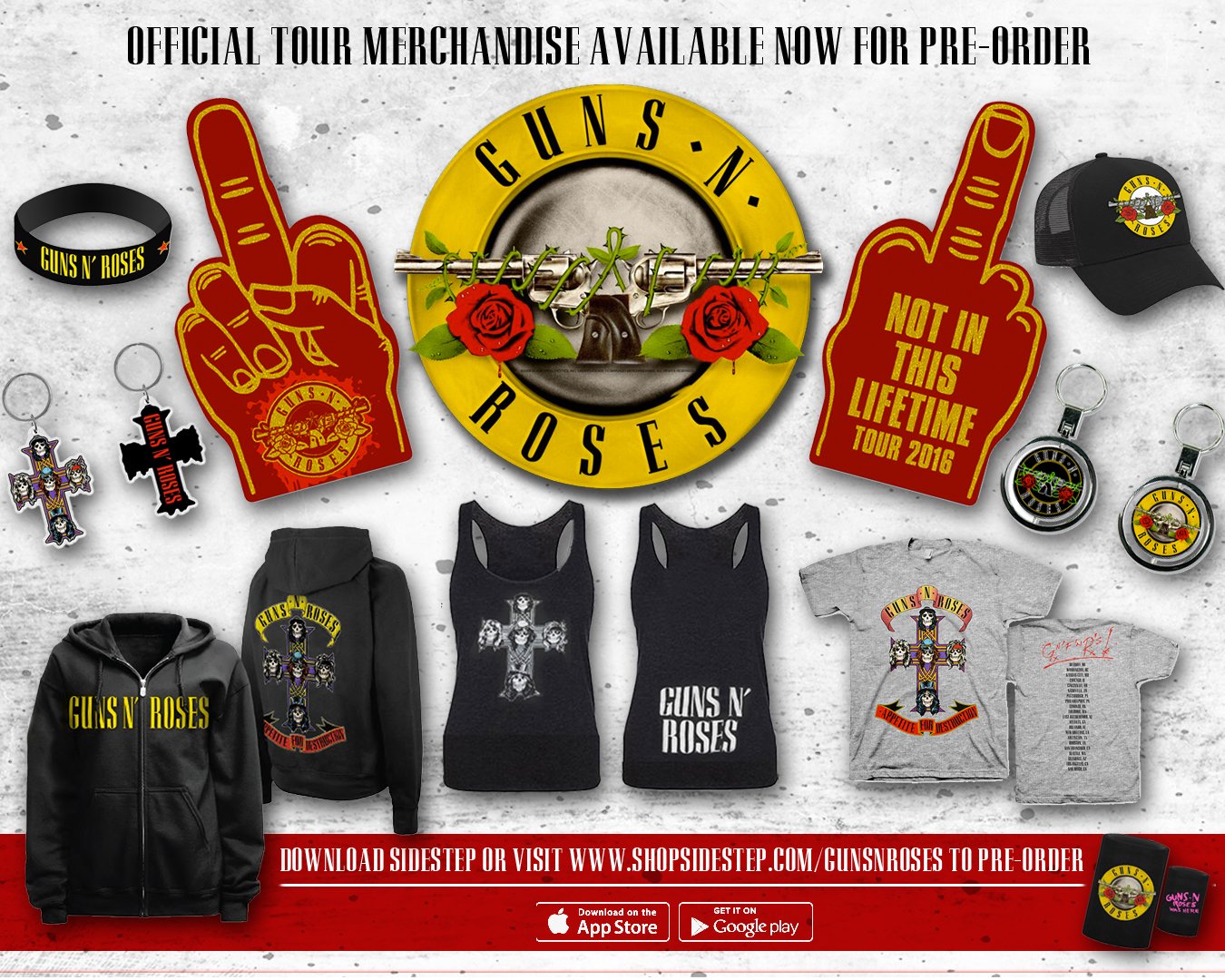 guns n roses tour merchandise 2021