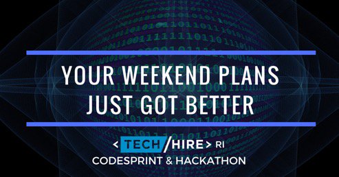 TechHireRI's tweet image. TODAY! No better way to spend the weekend than w fellow #coders at #TechHireCodeSprint #Hackathon #makeITinRI