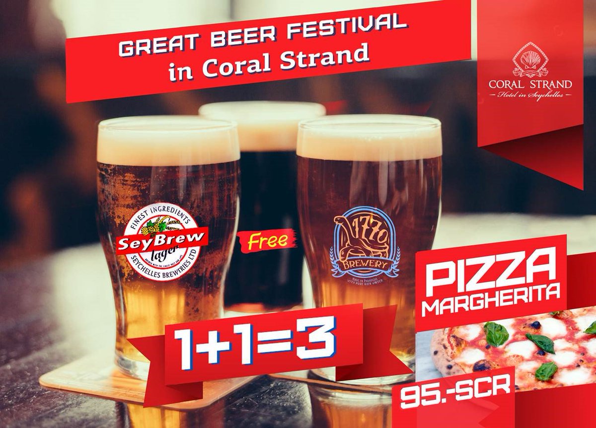 #Taste the best international #beers at Coral Strand, during our "Beer #Festival". More info: 2501207 #Seychelles