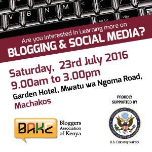 USEmbassyKenya's tweet image. Are you based in Machakos &amp;amp; happen to have an interest in blogging?Check out @BakeKenya's training,happening TODAY!