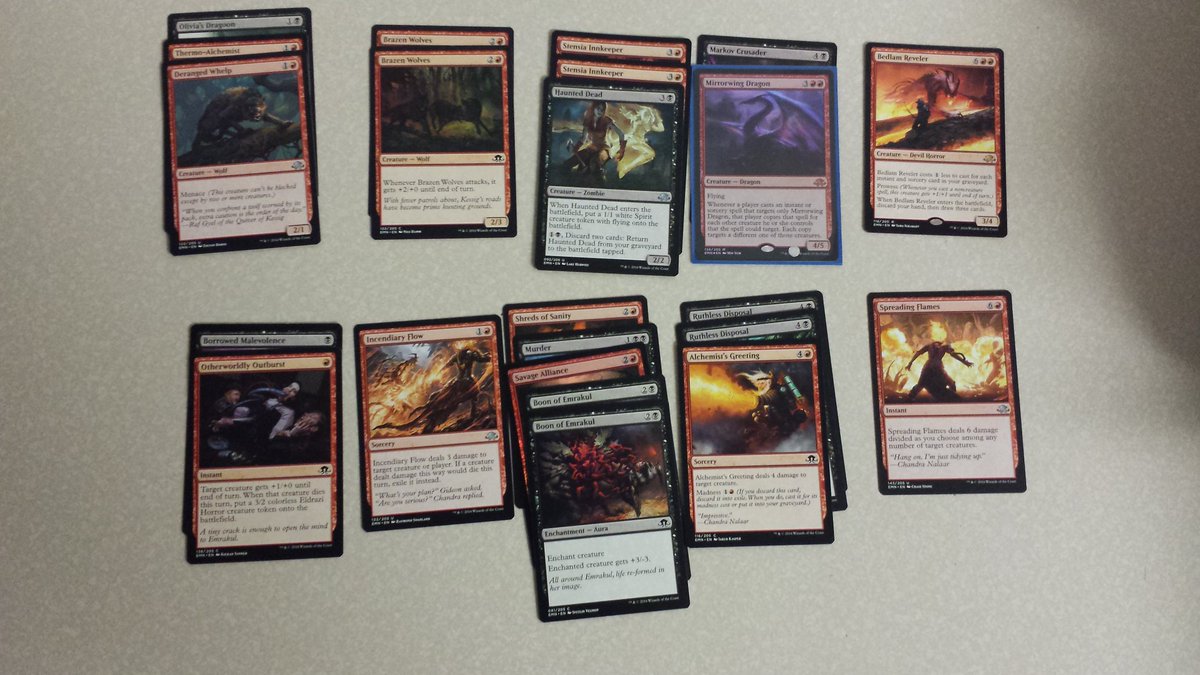 CorbinGDawg69's tweet photo. 4-0'd with this deck. Foil Mirrorwing Dragon is pretty cool. Only got to Bedlam once. Fun times at #GRWC2016 ! https://t.co/UPxu8T4cqU