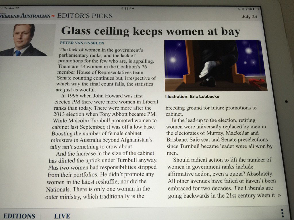 .<a href="/vanOnselenP/">PVO</a> exposes the quota system for everyone except women in the Liberal party <a href="/DianeSmithG/">Diane Smith-Gander</a> <a href="/Government_UoM/">Melbourne School of Government</a>