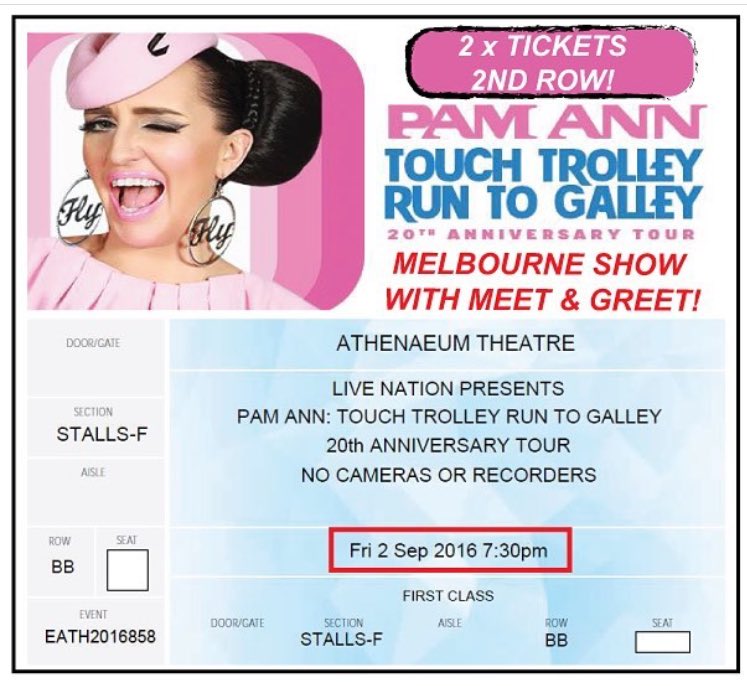 David_Peters_'s tweet image. 2 x 2nd Row tix with Meet &amp;amp; Greet for #pamann #Melbourne 02.09.16 BIG door, HEAVY door! #pamann #melbourne #comedy