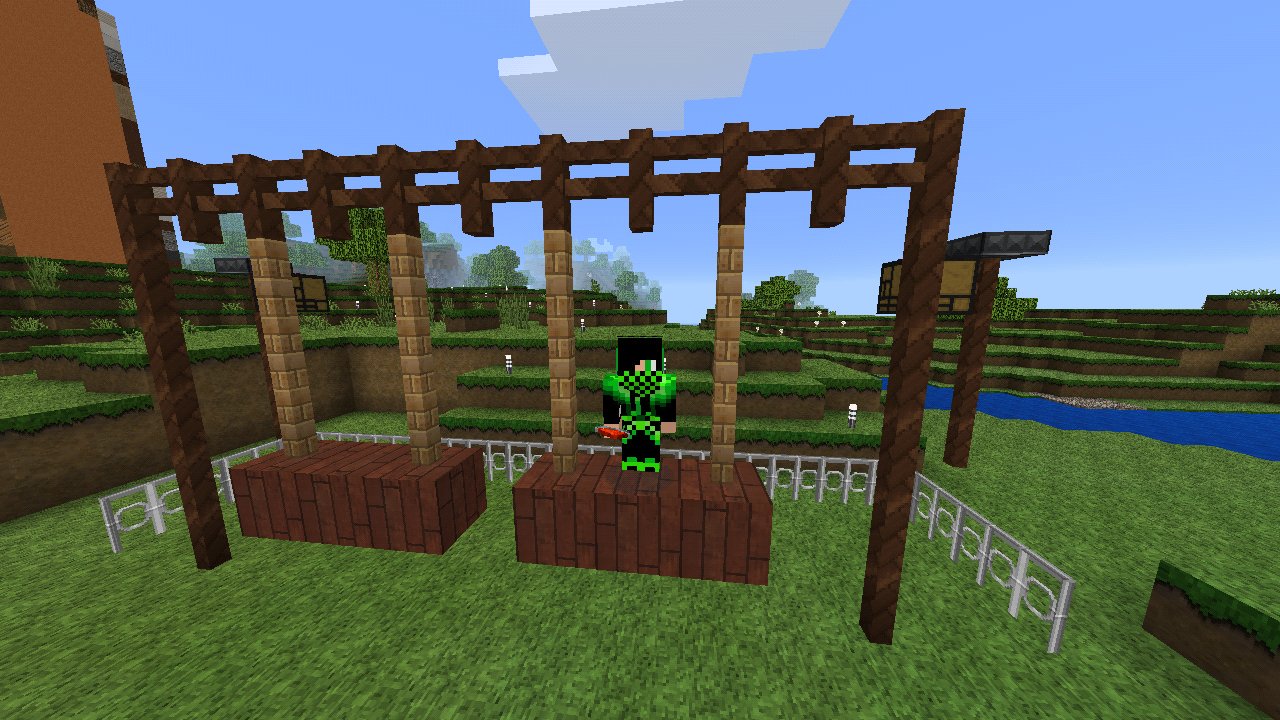 みりﾁｮｺcraft マイクラpe 適当に作ったブランコで遊んだけど対して地味だｗｗｗ てか 公園作りたいなぁ 絶対作ろう みりぃ マイクラ Minecraft マインクラフトpe T Co Uquuv7ixkk Twitter
