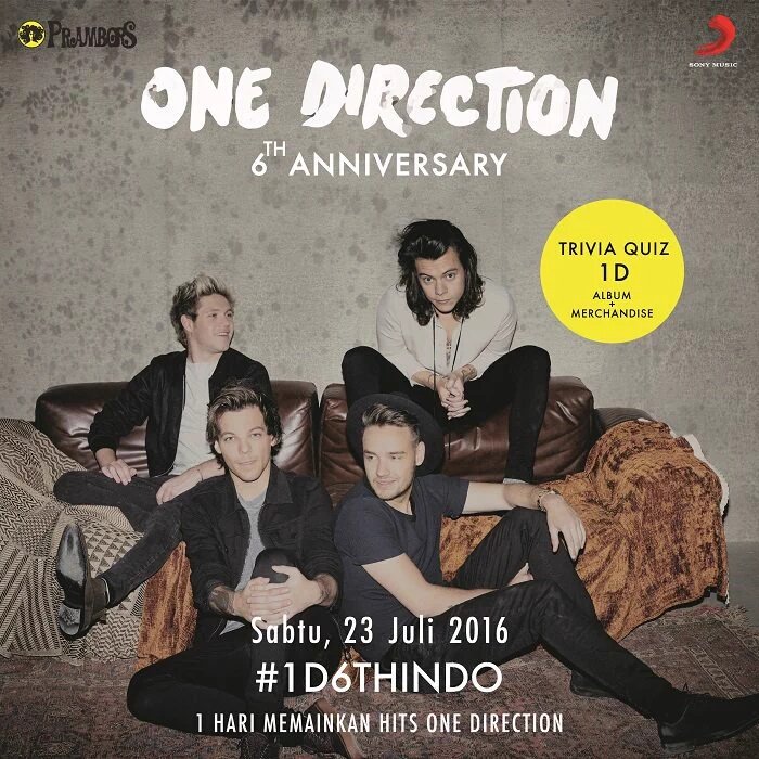 Prambors's tweet photo. seharian ini prambors muterin hits @onedirection trs ikutan trivia kuisnya yaa #1D6thINDO https://t.co/7baeRglnml