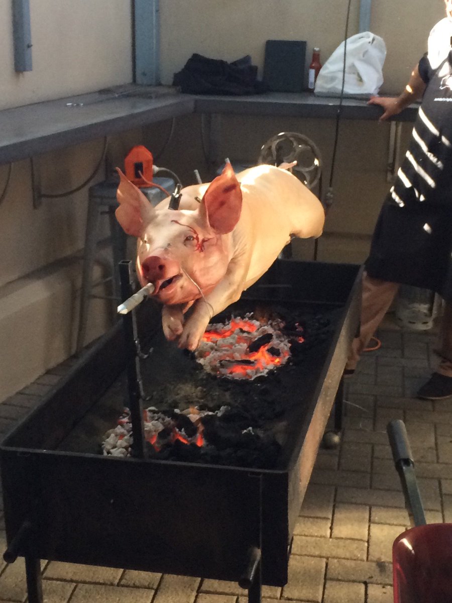 Morphett_Arms's tweet photo. Porky is cooking ready for tonights @cycling4simone @JockeysTrust fundraiser! Join us from 7pm https://t.co/TAzna9Fz3K