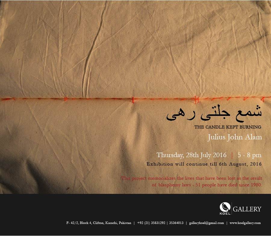 koelgallery's tweet photo. 'SHAMA JALTI RAHI'-The candle kept burning by JULIUS JOHN ALAM at KOEL GALLERY on THURSDAY, 28 JULY from 5-8 pm https://t.co/ZXbiPUfNE2
