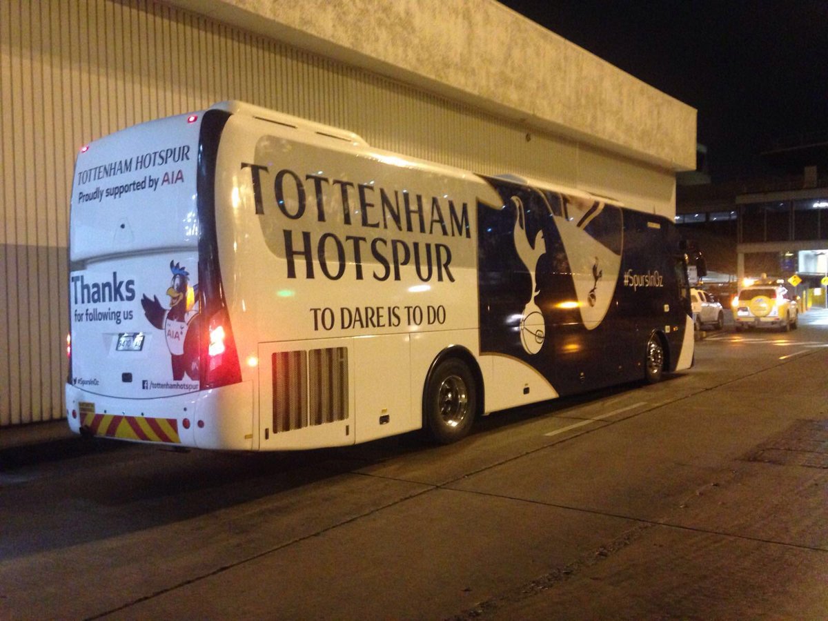 SpursOfficial's tweet image. What do you make of our branded bus!? 👍🇦🇺🚐 #SpursInOz #COYS