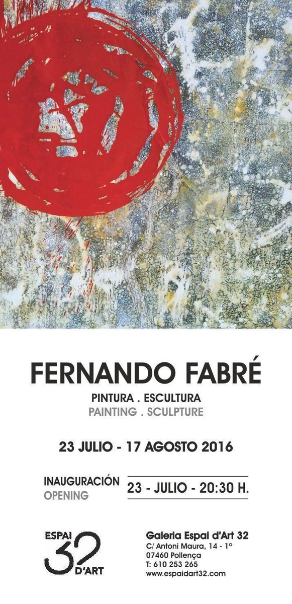 Hoy inauguración de FERNANDO FABRE.