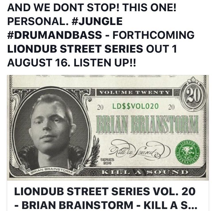 OnDisTingMuzik's tweet photo. @BrianBassliebe #JUNGLE - FORTHCOMING on @LIONDUB STREET SERIES OUT 1st AUGUST https://t.co/I7F6tL9dtU
#KILLASOUND π₯ https://t.co/e3P1tOjk55