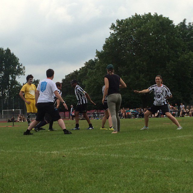 QP_Australia's tweet photo. Match about to start for #BELIRE. The refs play ninja in the meantime! https://t.co/by8RMJIPjF