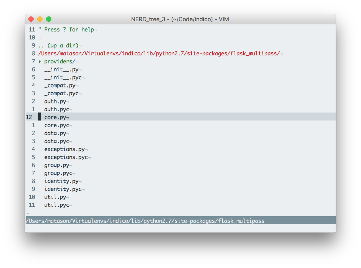 matason's tweet image. Add let NERDTreeShowLineNumbers=1 to your vimrc to enable line numbering in NERDTree :o) #vim #vimtips
