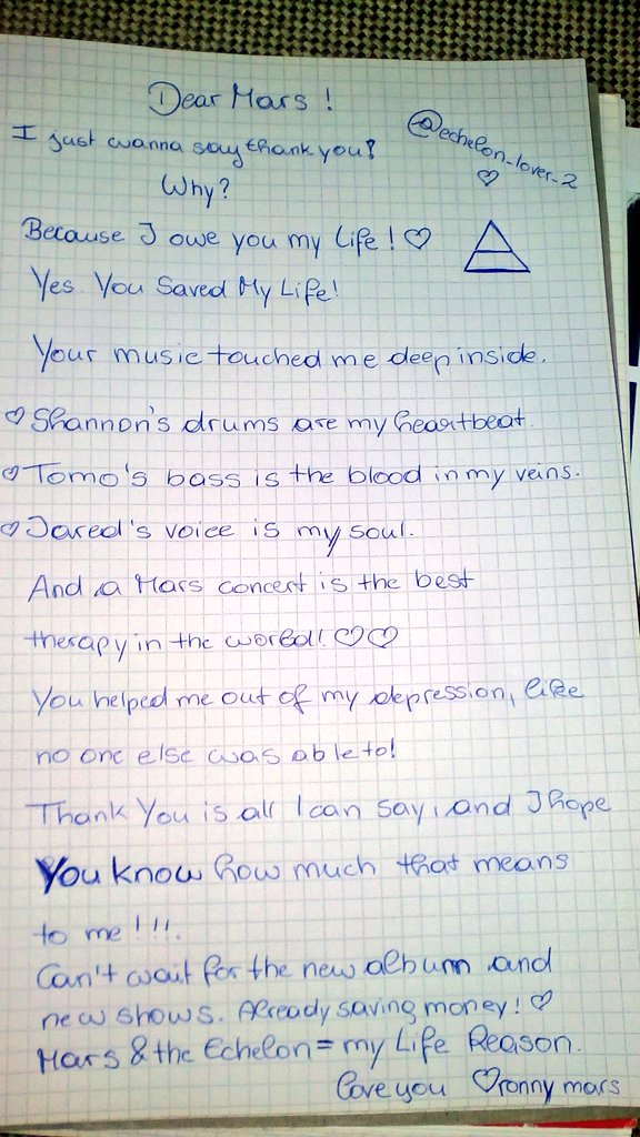 VeronikaPatreon's tweet photo. #LettersToMars @30SECONDSTOMARS @JaredLeto @ShannonLeto @tomofromearth THANK YOU! LOVE YOU some of my thoughts ♡🎼 https://t.co/dmqXsxVsoO
