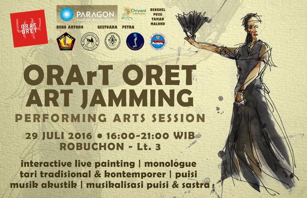 ORArT_ORET's tweet photo. Saksiken &amp; apresiasiken! ORArT ORET ART JAMMING | PERFORMING ARTS SESSION | 29/07/'16 di Robuchon ParagonMall Lt.3 https://t.co/zesTyUidKQ