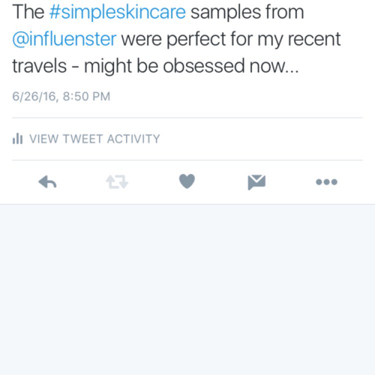 MaryVenezia's tweet photo. The #simpleskincare samples from @influenster were perfect for my recent travels - might be obsessed now... https://t.co/VN6VPe704R