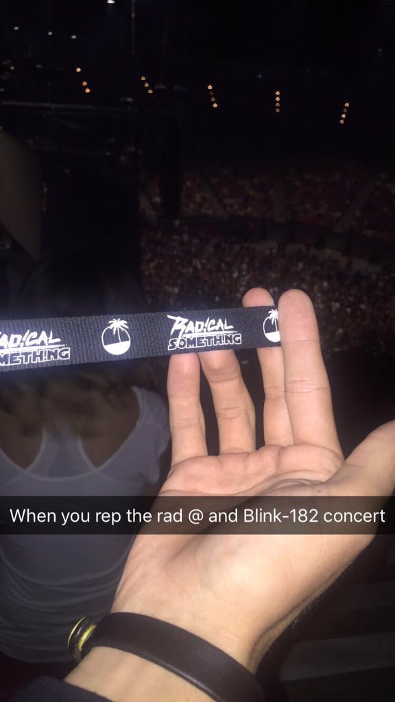 psyriin's tweet photo. When you #RepTheRad at a blink 182 concert @WeAreRadical https://t.co/uu3u9yO1ba