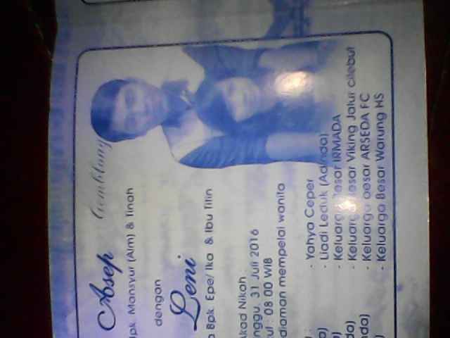 Adenya ketua vbjc akan melangsungkan pernikahan,mohon doanya,semoga lancar.amin