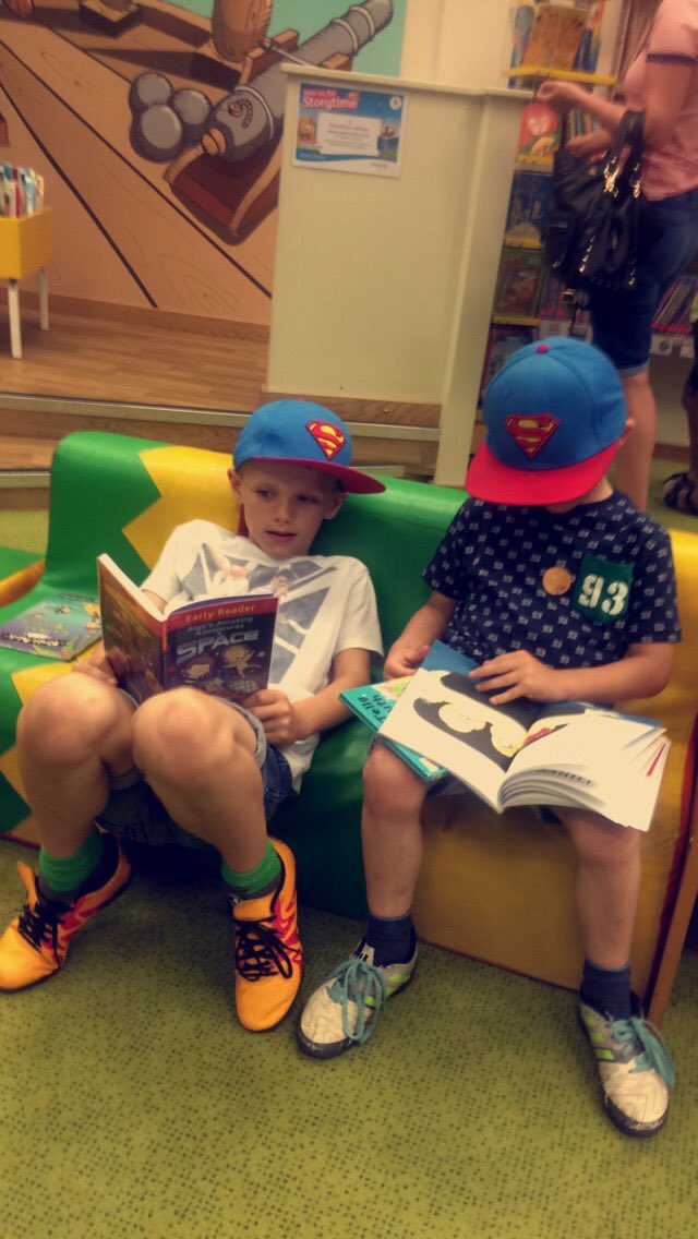 FionaMrsgreen's tweet photo. So yesterday we joined the library... We have two very excited boys! @AncasterPrimary #thebigfriendlyread https://t.co/ENvUHxjaUz