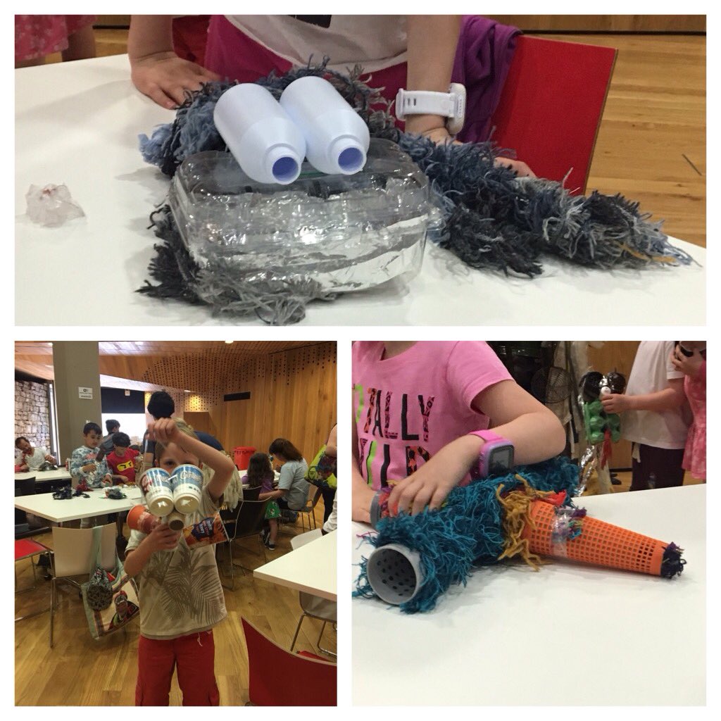 Some of the amazing puppets created at yesterday's #recycledrubbish workshops @festofcuriosity #dublin