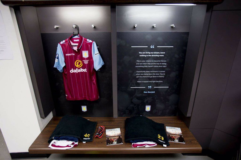 The1874Podcast's tweet photo. Remember the motivational messages in the Wembley dressing room? Think that, but in video form. #avfc 

@danbardell https://t.co/IWr9LBeHVu