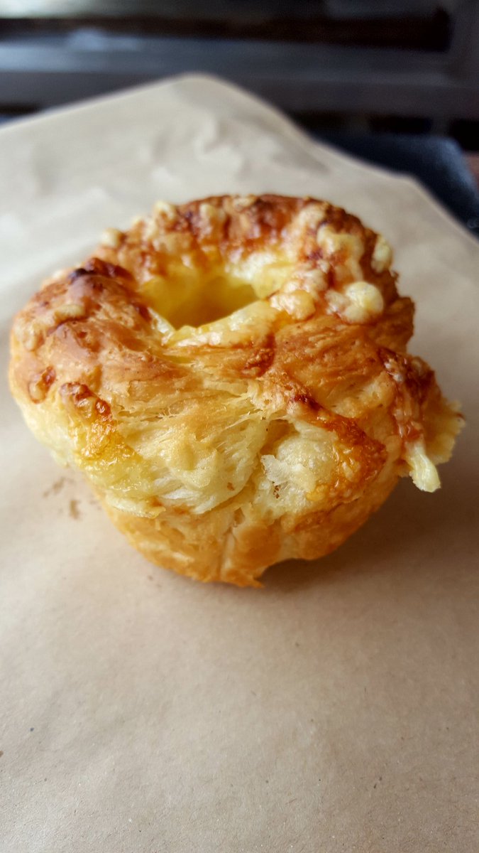 Gooey cheesy croissant dough 'Yorkshires' <a href="/bakedbristol/">Baked</a>. Get on it, people.