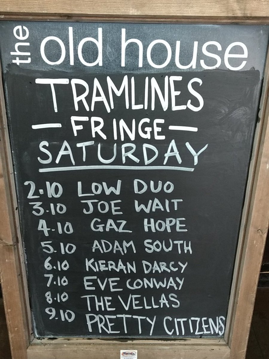 <a href="/LowDuo/">Low Duo</a> @joe22wait <a href="/gazhope/">Gaz Hope</a> <a href="/adamsouth92/">Adam South</a> @ConwayEve <a href="/TheVellas/">The Vellas</a> <a href="/PrettyCitizens/">Pretty Citizens</a> Happy Tramlines Saturday! See u soon!