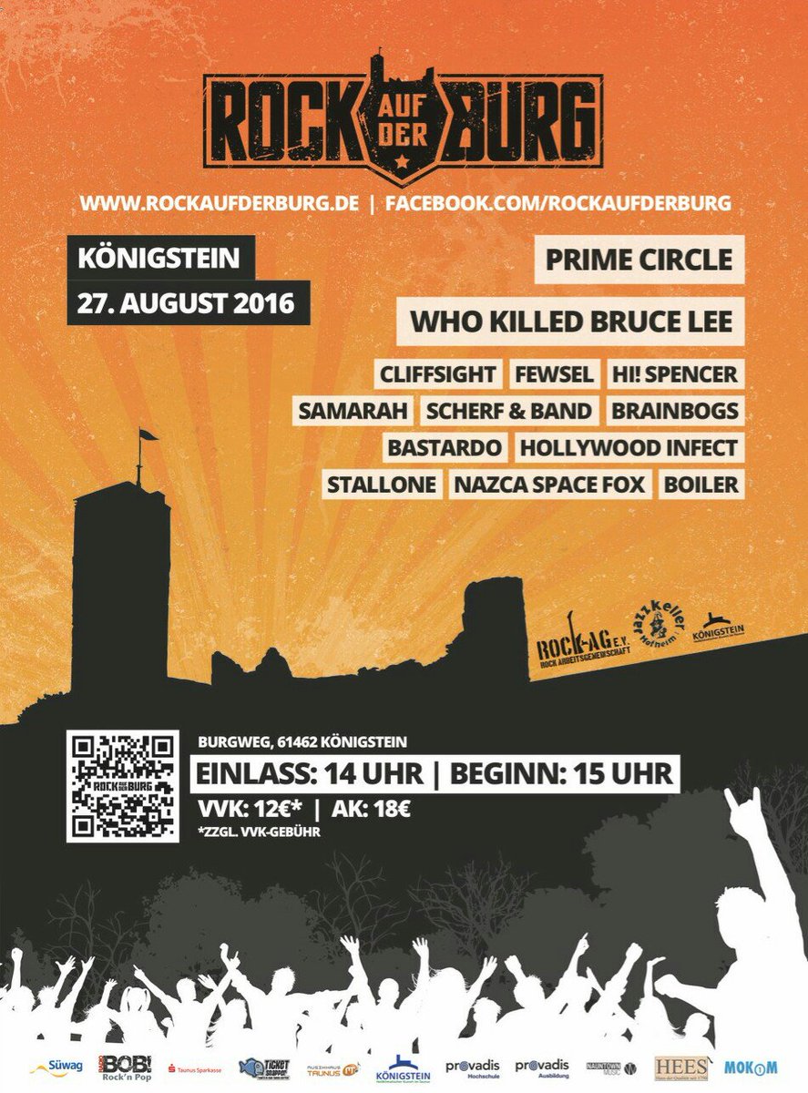RadBKoenigstein's tweet photo. #Königstein ist bereit zu rocken! #radb16 mit @Prime_Circle, @WKBLband, @CliffsightBand, @FEWSEL, @ScherfundBand uvm https://t.co/3fjX5BbKnR