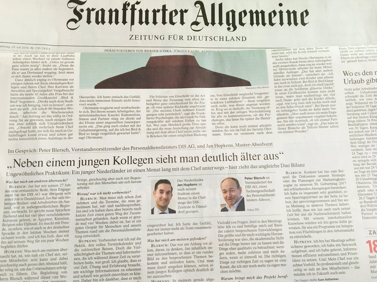 jan_hupkens's tweet photo. Today in Frankfurter Allgemeine. Discuss the key learning points from this amazing program. #JanForCEO #CEO1Month https://t.co/d6giGPz95L