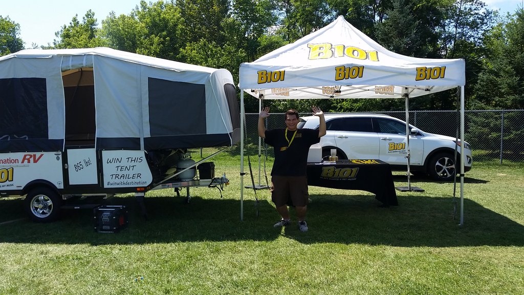 B101FMBARRIE's tweet photo. POP POP! We're at the Muskoka Rib Festival! Fill out a ballot to win this tent trailer! #community #destinationrv https://t.co/VOIaGPgeFO