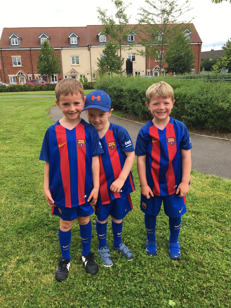 PEThorns's tweet photo. The Fletcher/Hakeman boys loved their Barca kits! Hope students bought nice pressies for their fam too! #Barca2016 https://t.co/LayYT0y7Do