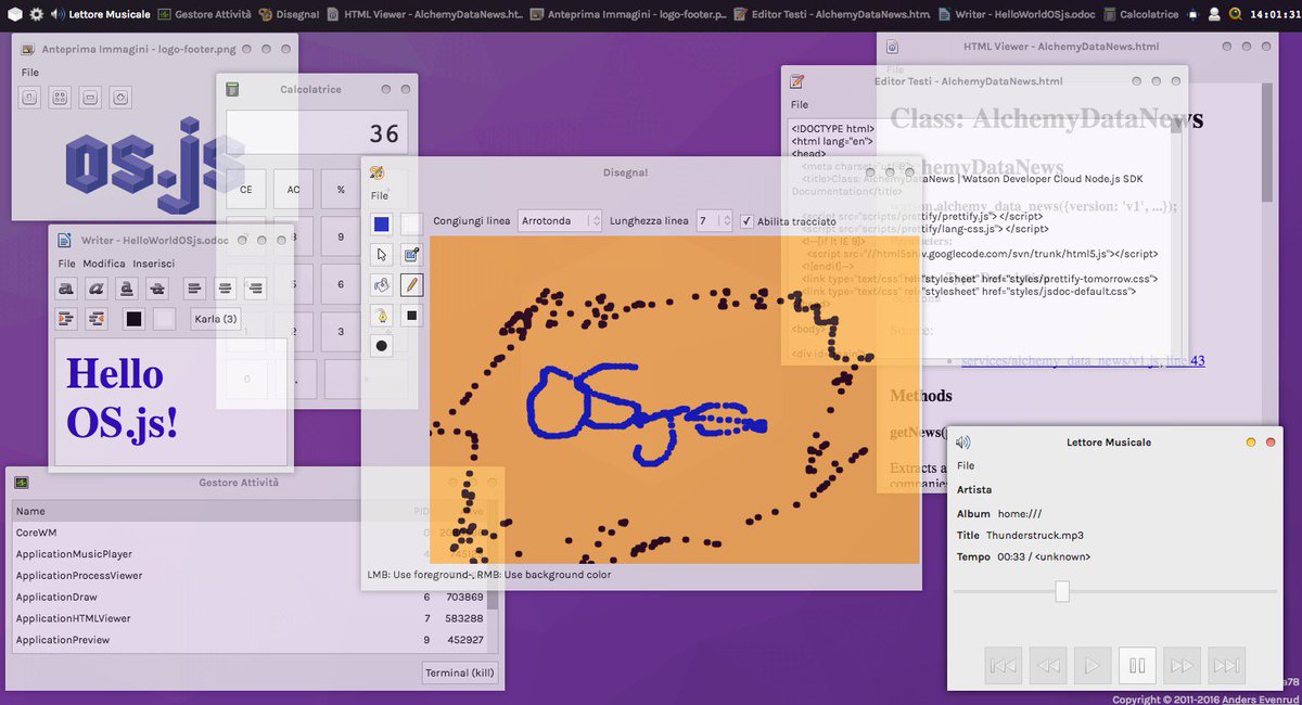 loretoparisi's tweet photo. A #javascript #OperatingSystem can become true soon with #OSjs https://t.co/JEAY7M8n4J