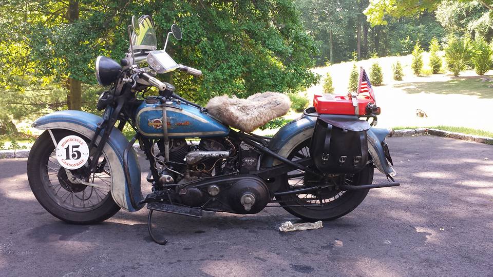 BuzzKanter's tweet photo. My ex-Motorcycle Cannonball 1936 #Harley VLH. @AmericanIronMag #tankedshifters #LiveYourLegend #KickstartClassic https://t.co/xzXPuFMLsv