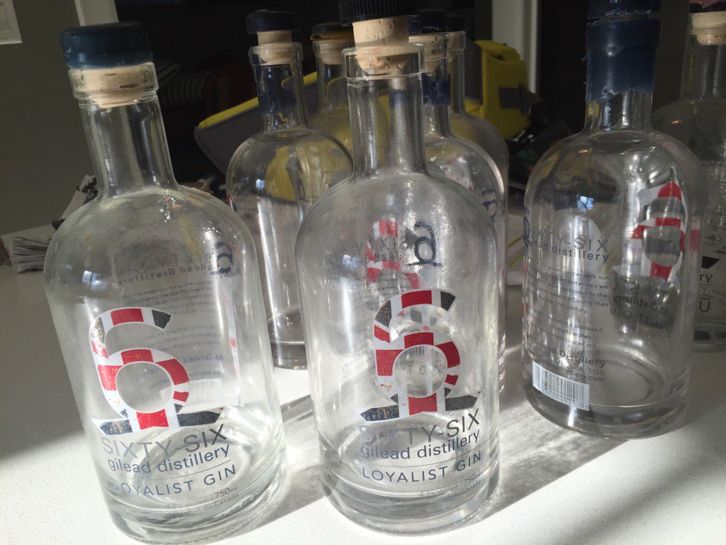 Off to <a href="/PECounty/">PrinceEdwardCounty</a> today to give back these empties to <a href="/66Gilead/">66 Gilead Distillery</a> and get more of the best gin and vodka ever!