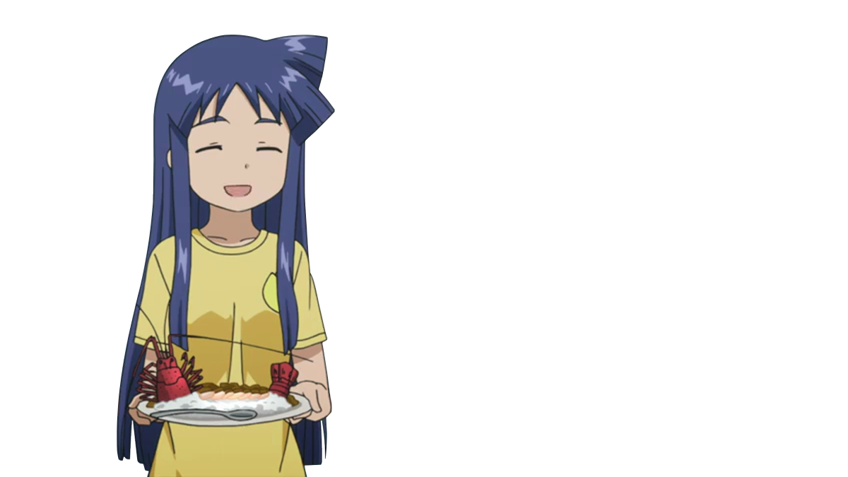アニメ素材bot 侵略 イカ娘 5話 伊勢海老カレーを持つ相沢千鶴 素材 T Co Mljjrpon7p