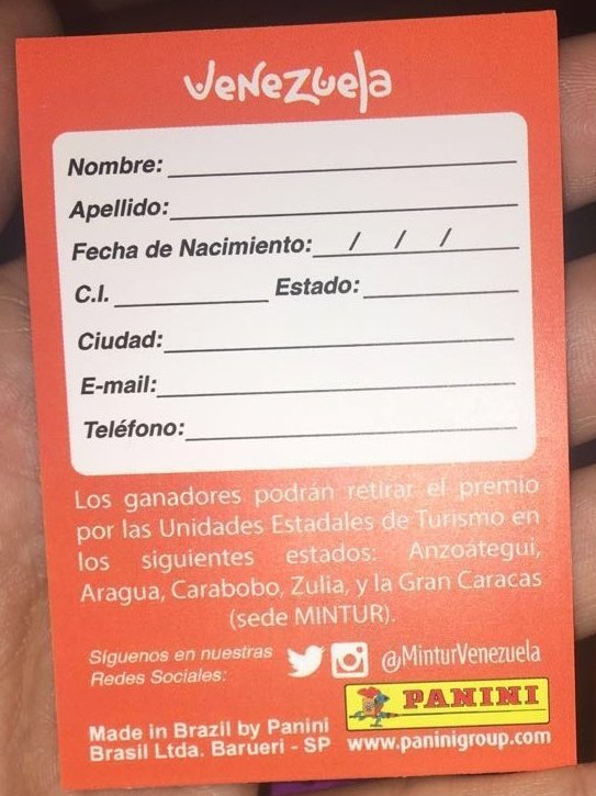 Marlenycdc_'s tweet photo. En @minturvenezuela tenemos sorpresas para tí al completar tu #ÁlbumVenezuela. ¡Encuentra barajitas premiadas! https://t.co/xhV6SdwrbD