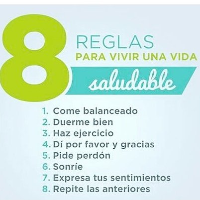 NutriologoGiron's tweet photo. 8 reglas para vivir una vida saludable https://t.co/y16lgKnW2n