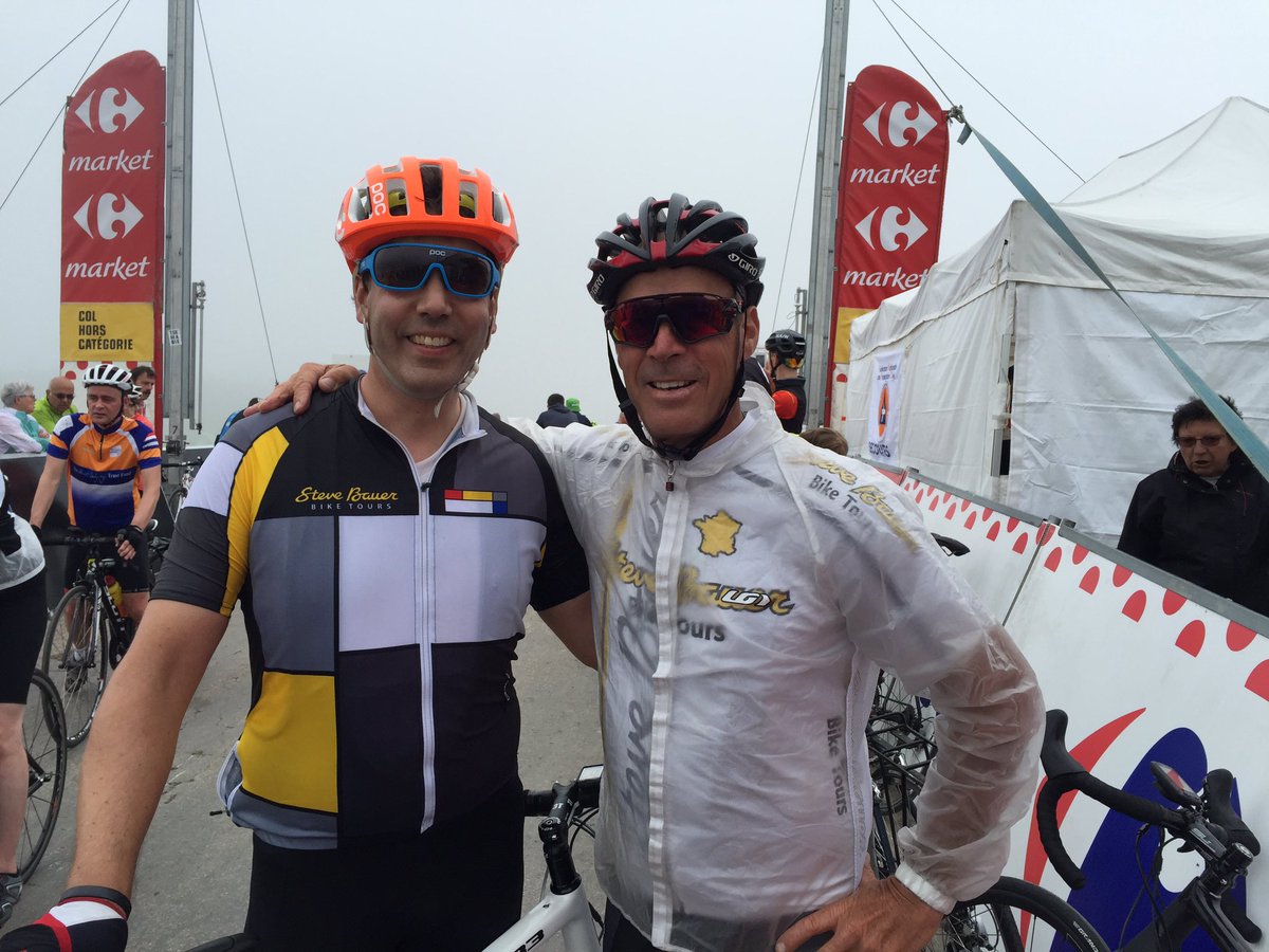 JollyboysMatt's tweet photo. Tom Greavette and Steve Bauer at top of hc Joux plane heading to morzine @SteveBauer59 @DocGreavette https://t.co/OxvEsisDiV