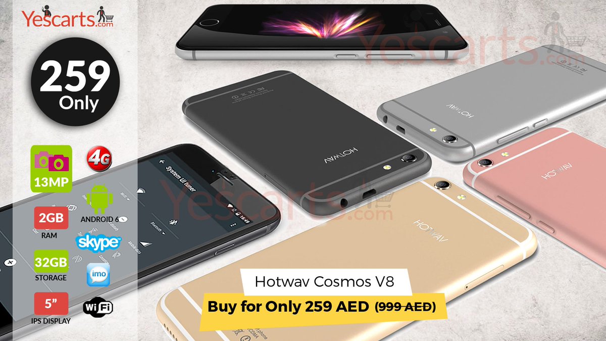 yescarts's tweet photo. Only AED 259
Hotwav Cosmos V8, Android 6.0, 4G, 32GB Storage, 2GB RAM, 13MP Cam
To Buy: https://t.co/teQ7SOob77 https://t.co/gefmvOn07m