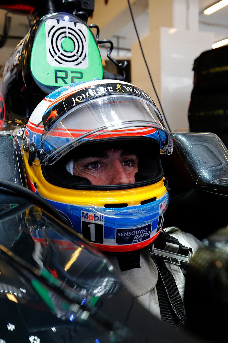 McLarenF1's tweet photo. Q3 complete, Fernando and Jenson cross the line in P7 and P8. Nicely done, guys. #HungarianGP https://t.co/osgT1JFItP