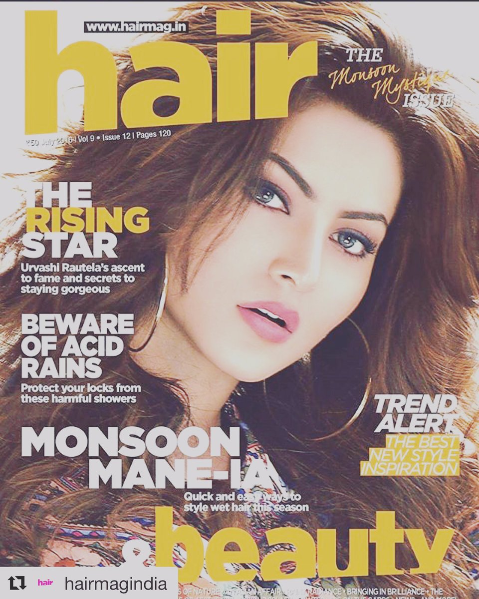 <a href="/hairmagindia/">HAIR Magazine</a> Cover star "Urvashi Rautela" the rising star's ascent to fame &amp; secrets to staying gorgeous !!  ❤️💚