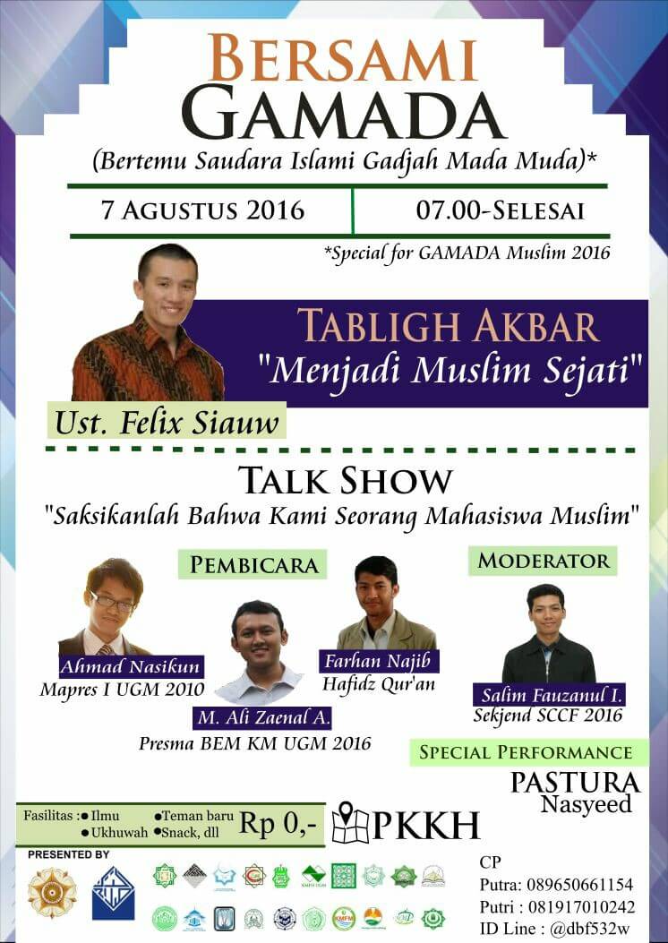 ✨BERSAMI GAMADA✨
(Bertemu Saudara Islami Gadjah Mada Muda)

Info lebih lanjut line.me/ti/p/%40dbf532w