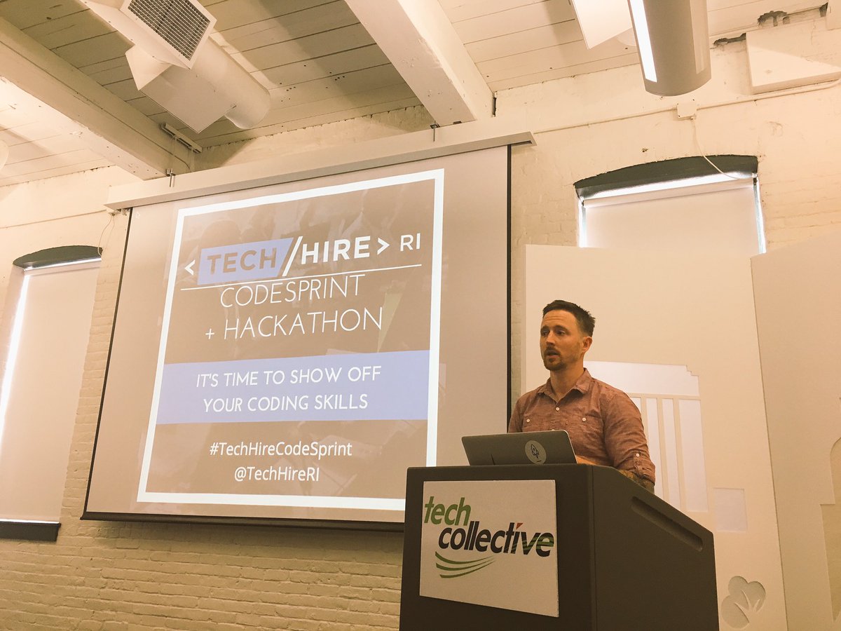 TechHireRI's tweet image. #TechHireCodeSprint partners @kenzanmedia @envisiontech woo #techies + talk #tech #jobs in #RI. (They&apos;re hiring!)
