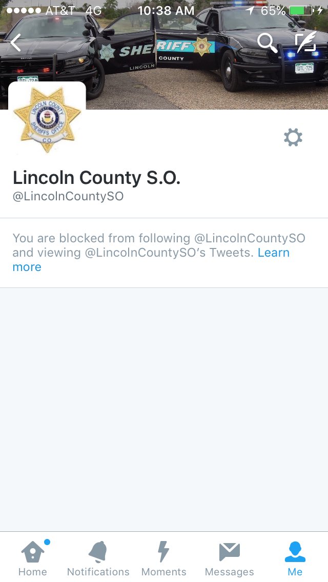 KevinGShanks's tweet photo. I've been blocked by @LincolnCountySO for questioning their reporting/handling of #HugosWater false + THC. https://t.co/Ue4sZMi84E