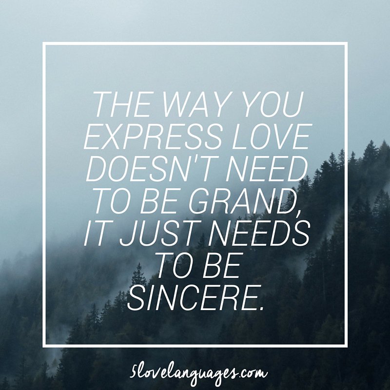 DrGaryChapman's tweet image. The way you express love doesn't have to be grand, it just needs to be sincere.