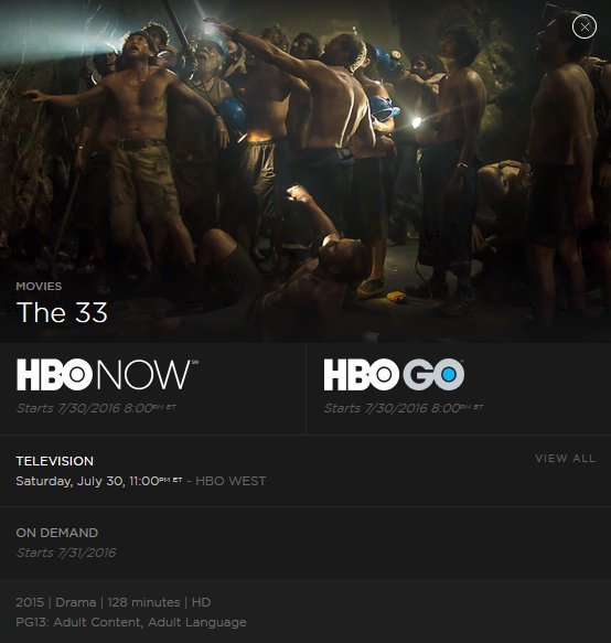 CotedePabloES's tweet photo. Next Saturday July 30, #The33 will premiere for the first time on television on HBO.

https://t.co/uQmNd3BEJF https://t.co/Q2nOleYoWJ