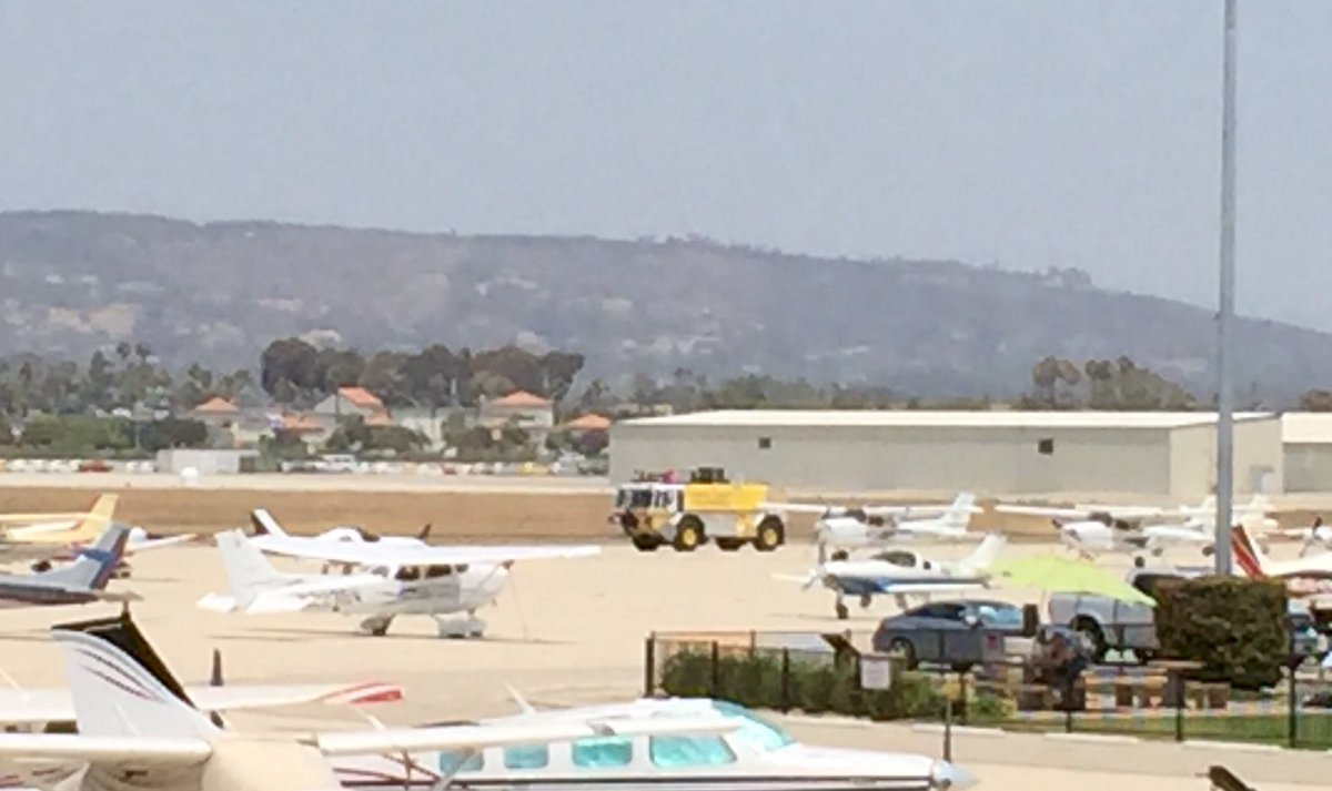 VCAirUnit's tweet image. Ventura Co. Fire Crash 50 enroute to Camarillo Airport Runway 26 to a reported aircraft declaring an emergency.