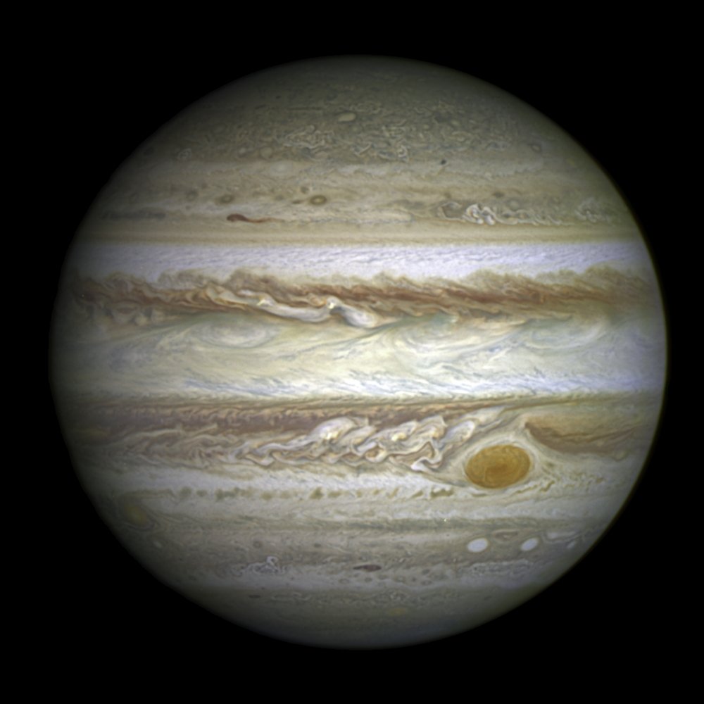 Here's a 2014 Hubble pic of Jupiter. Winds go up to 360 kph and storms last for centuries http://apod.nasa.gov/apod/ap140517.html