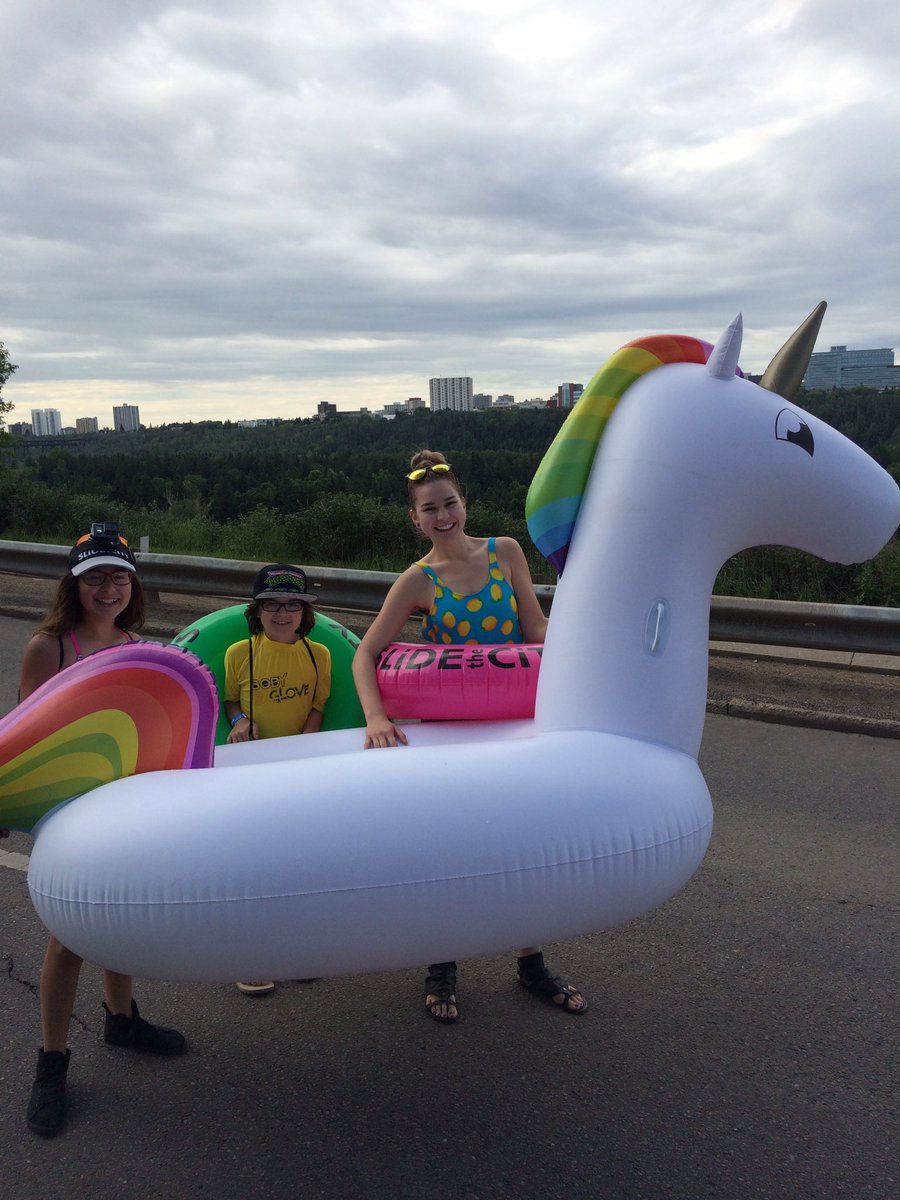 EPCOR's tweet photo. One of the many cool tubes ready for @slidethecity! #yeg #SlideTheCity #UnicornPower https://t.co/VdzB6c14vJ