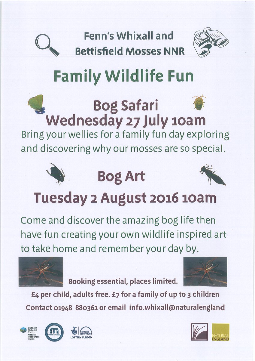 27 Jul: Wellies needed for family fun on a bog Safari on Fenn's Whixall &amp; Bettisfield Mossess #NNR. <a href="/mymarketdrayton/">My Market Drayton</a>