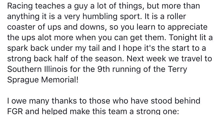 FGalusha12's tweet photo. FGR took the W in Hastings NE last night! It's been a long time coming. Sprague Memorial in Marion IL next weekend. https://t.co/w1Ak9EMavy